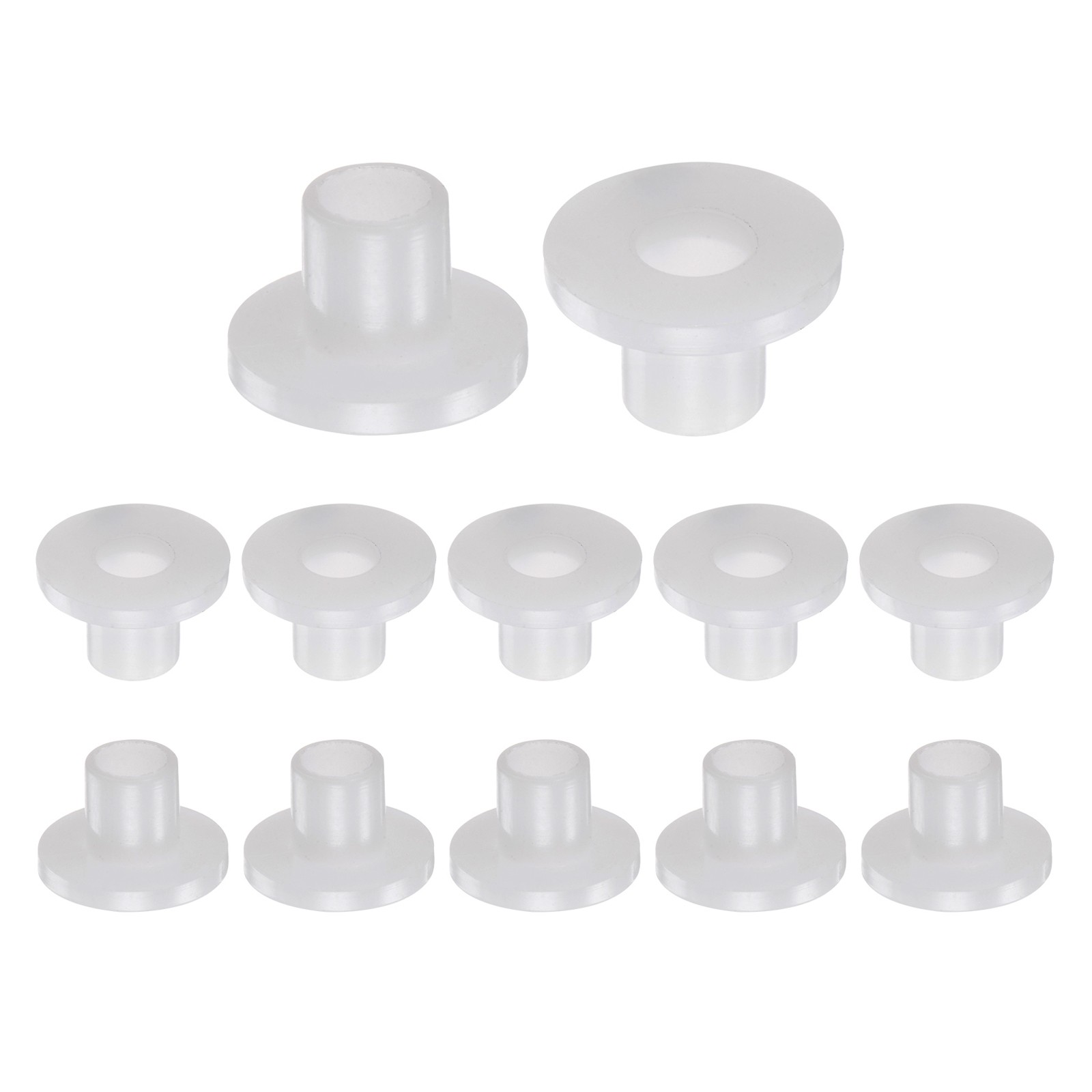 12pcs Flanged Sleeve Bearings 6mm ID 8mm OD 10mm Length Nylon Bushings White