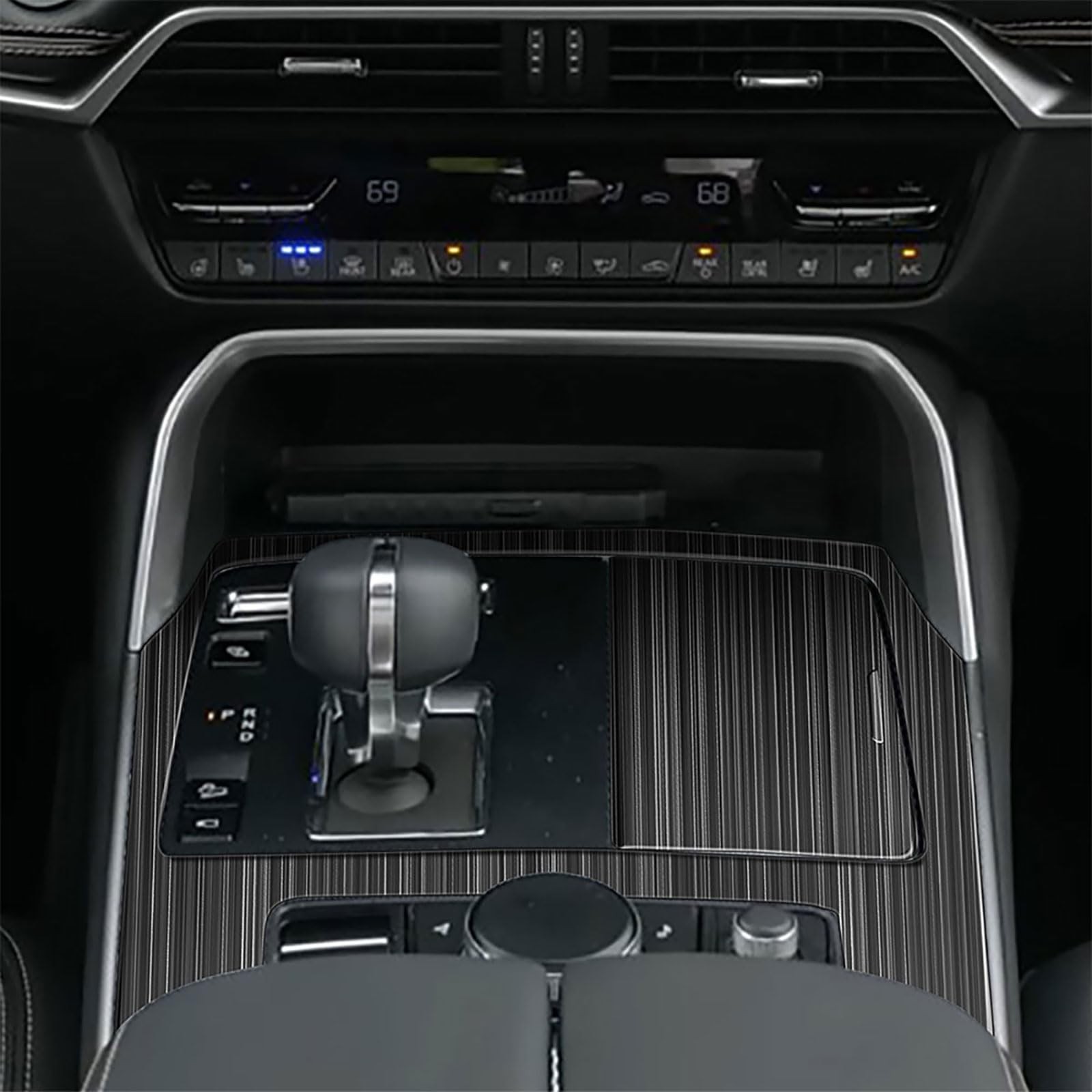 CX-90 Shift Panel Cover Trim & Dashboard Frame Black Brushed Stainless 2PCS