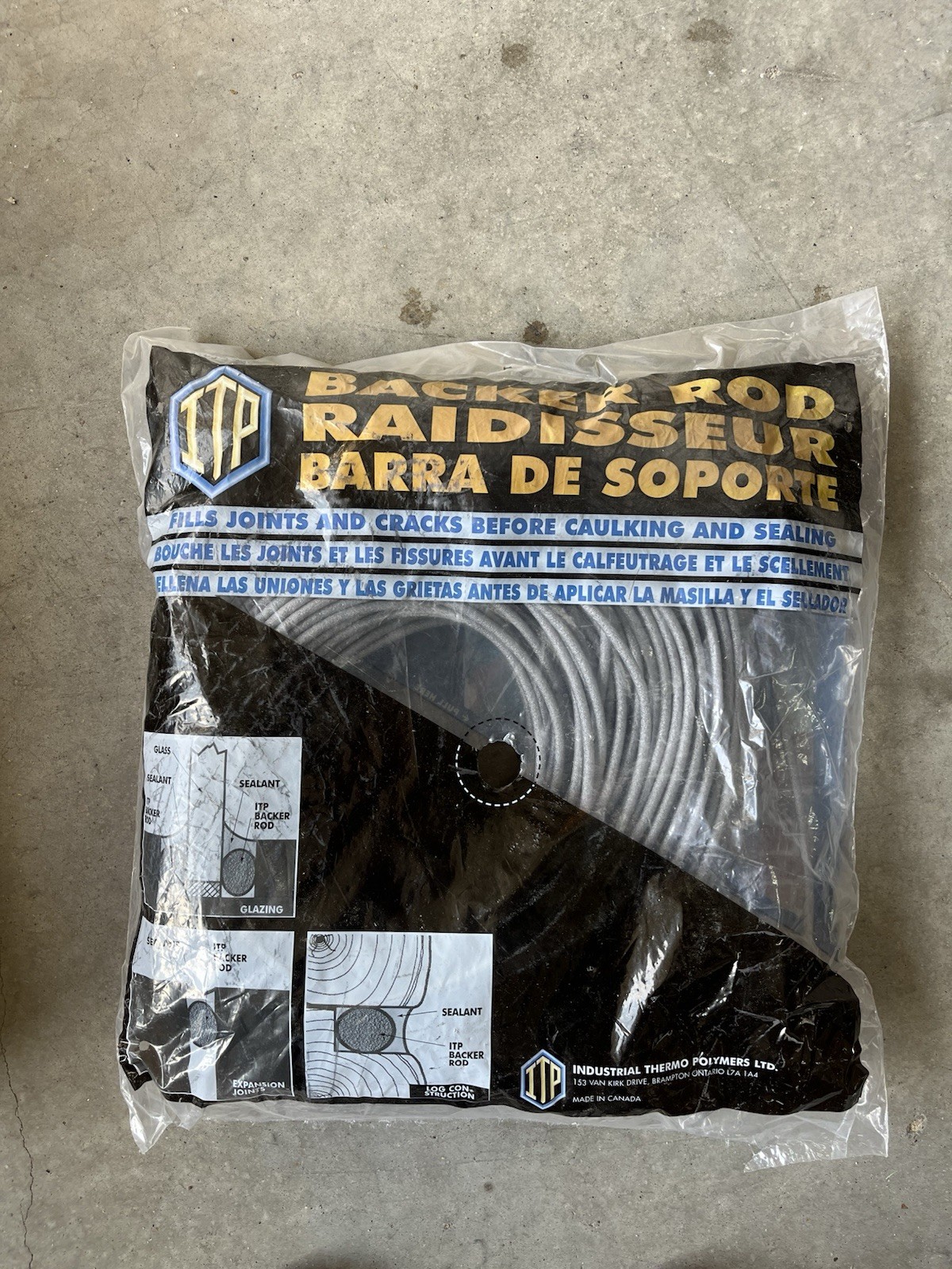 Industrial Thermo Polymers Closed-Cell Backer Rod Insulating Filler. Brand New