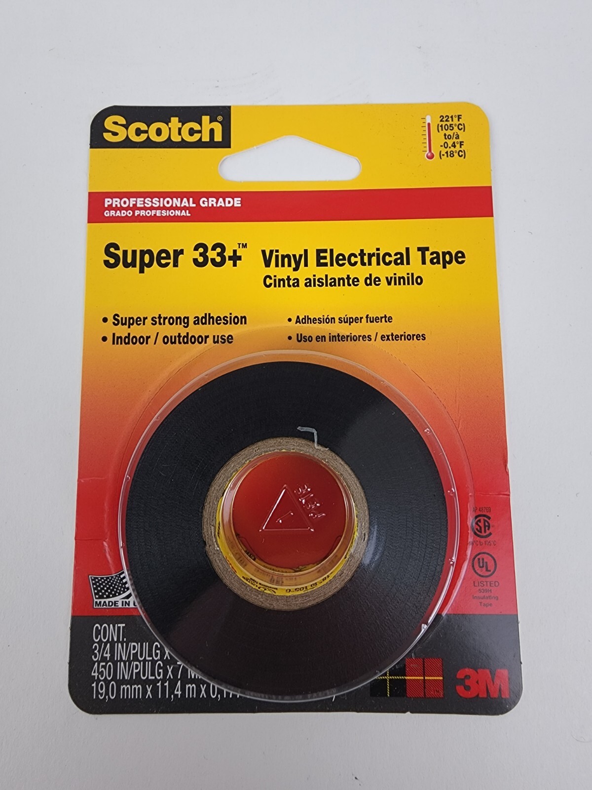 2 Scotch Super 33 Plus Vinyl Plastic Electrical Tape Black 3M 3/4″ x 37.5′ 7mil