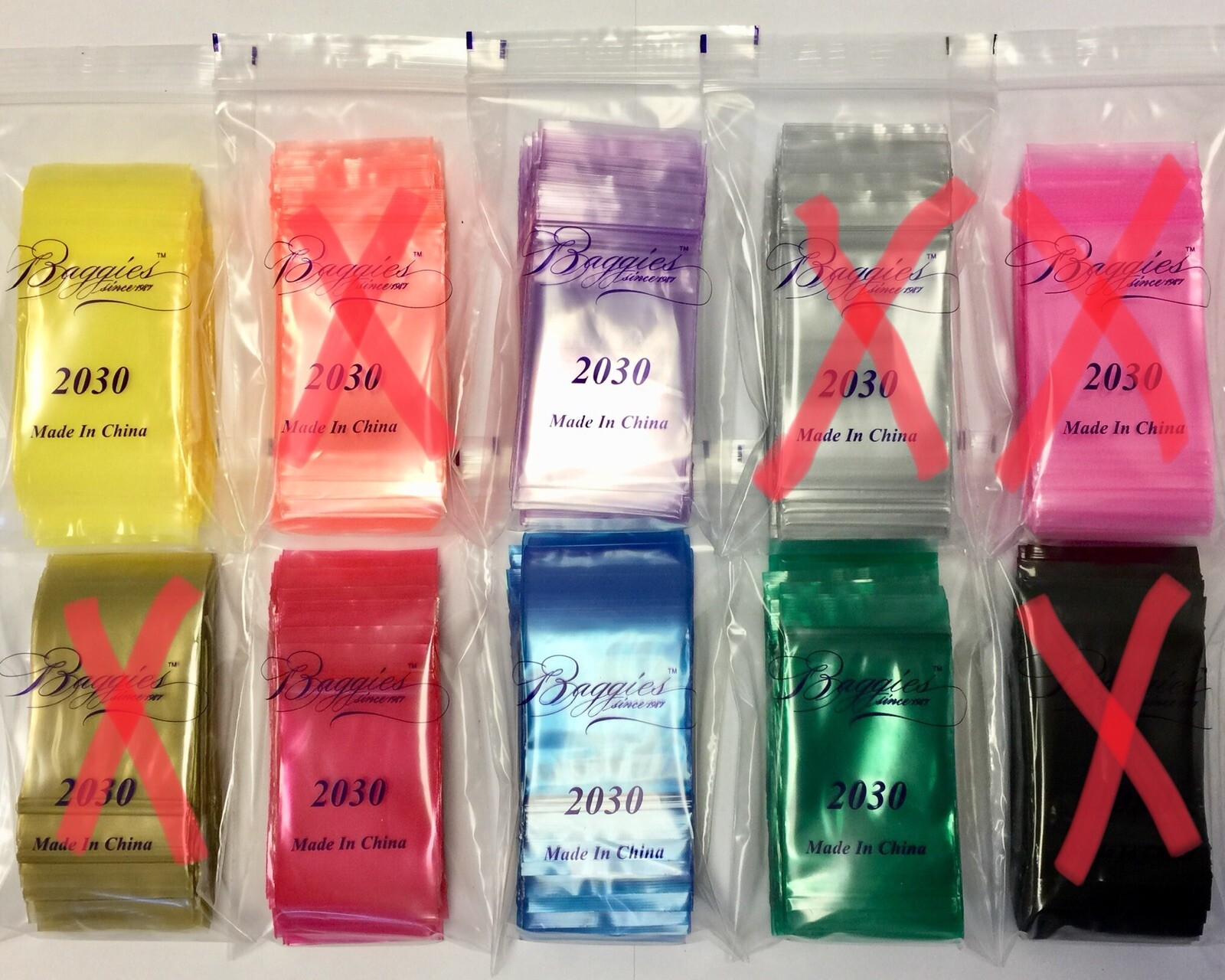 BaggiesSince1987 – 2030 ZIPSEAL COLOR BAGS 2X3 CHOOSE or MIX 200PCS, 👀Details🔽