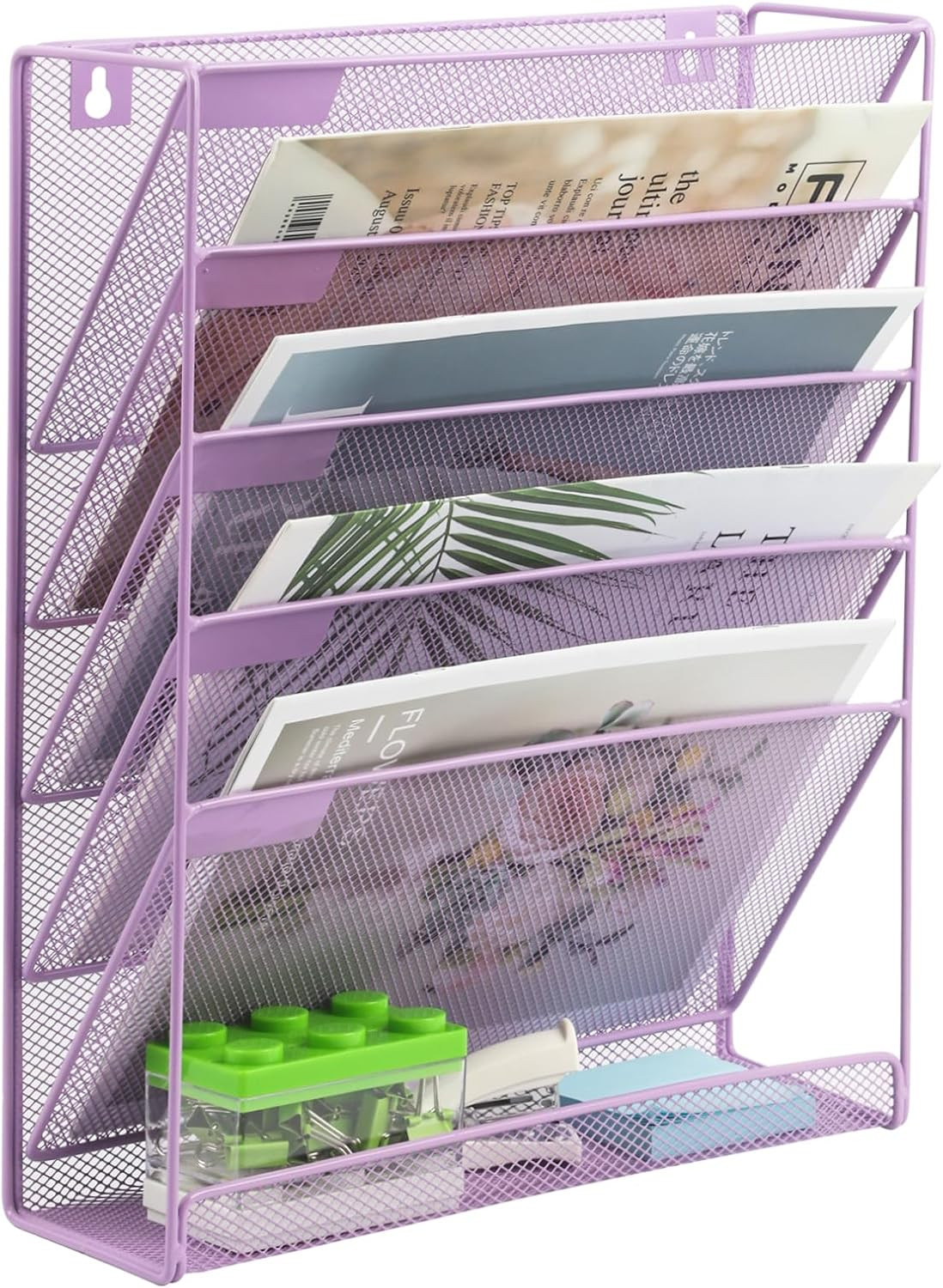 Desk File Organizer Mesh 6 Tier, Hanging Wall Mount Document Organization Stand,