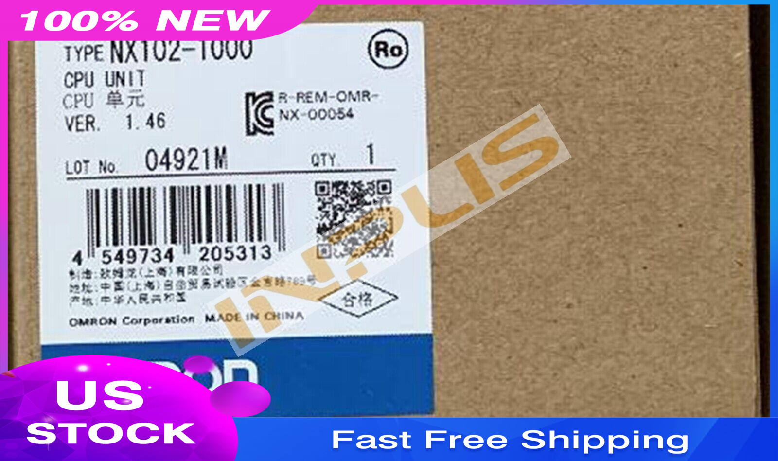 NX102-1000 NEW OMRON NX102-1000 CPU UNIT Module w/ warrantly