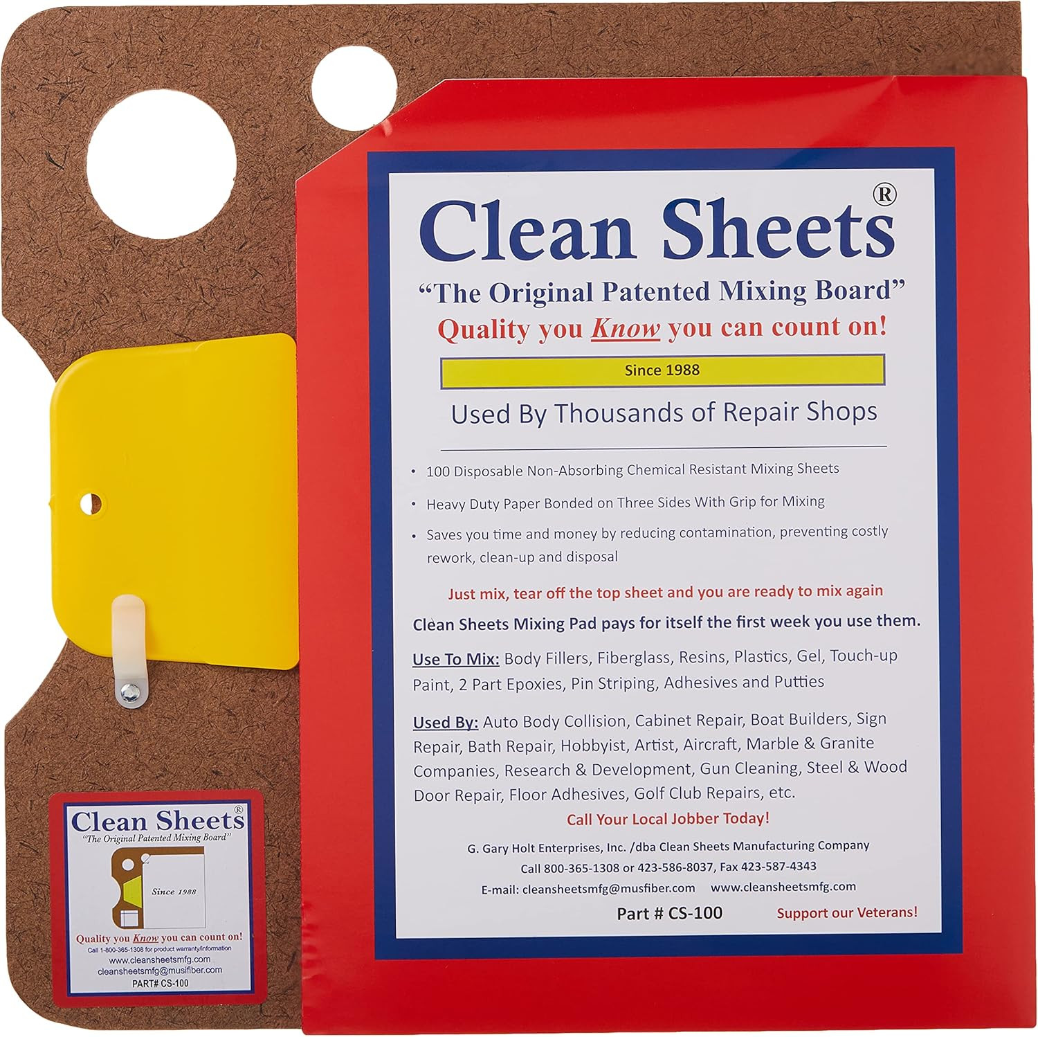 Clean Sheets – CLN-CS100 Superior Mixing Pad (12X12) – 100 Disposable Sheets for