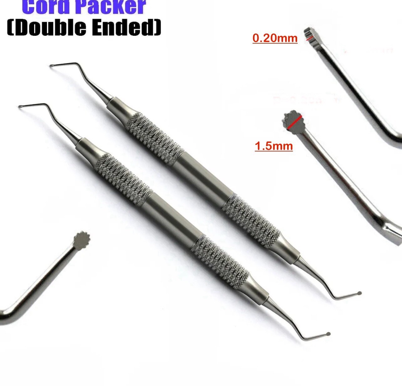 2 PCs Dental Cord Packer Small Tip Gingival Atraumatic Retraction Instruments