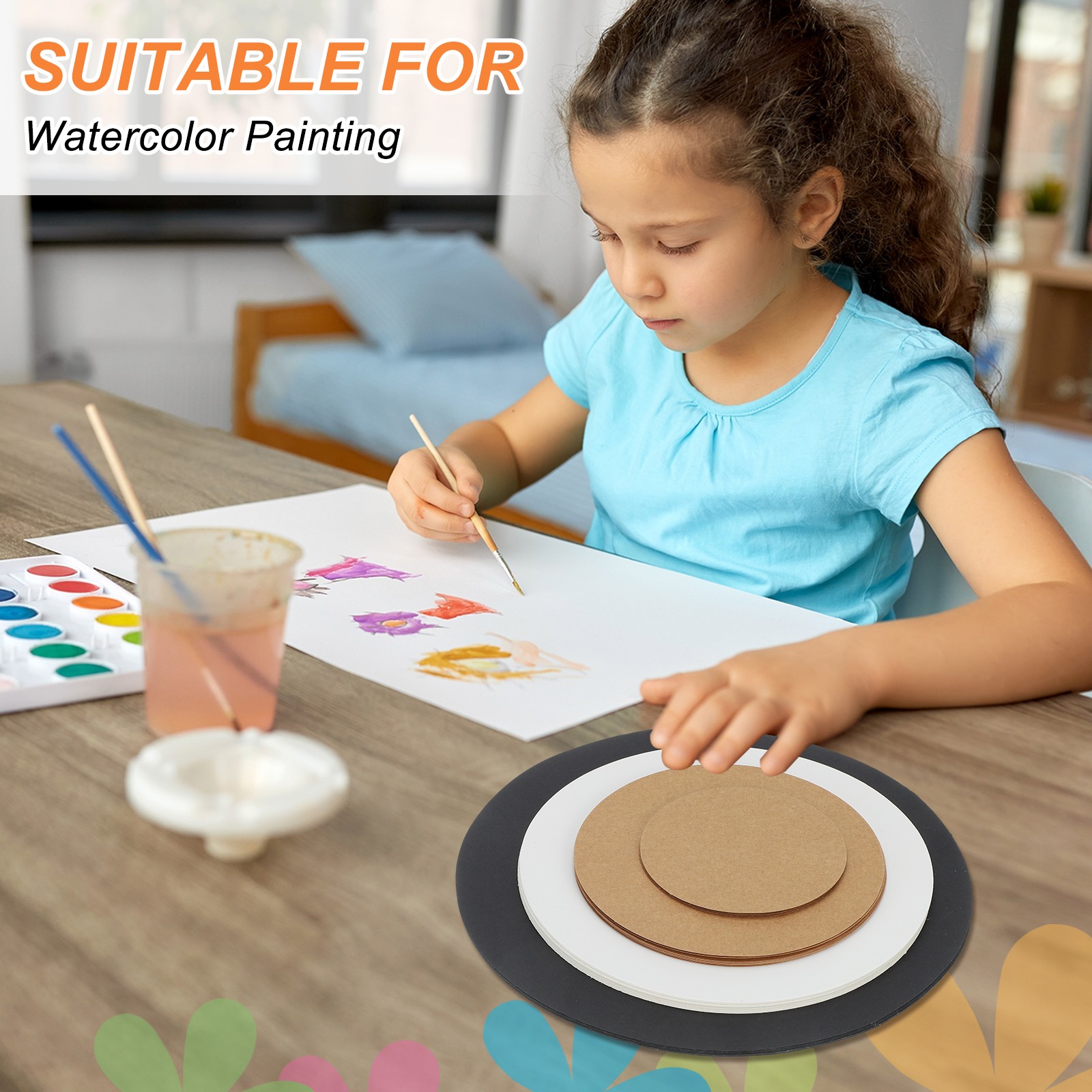 24 Pcs Circle Card Stock, 5.9 Inch Cardstock Paper Circles for Craft, White