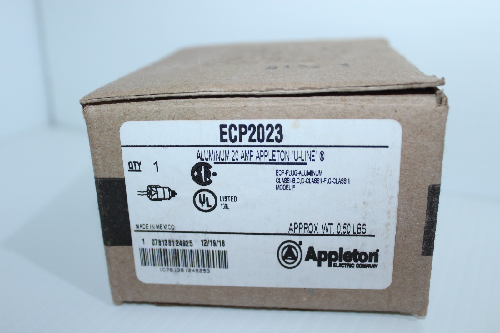 ⭐️NEW UNOPENED BOX⭐️ Appleton ECP-2023 Straight Blade Plug, 125V, 20A 🔴USA🔵