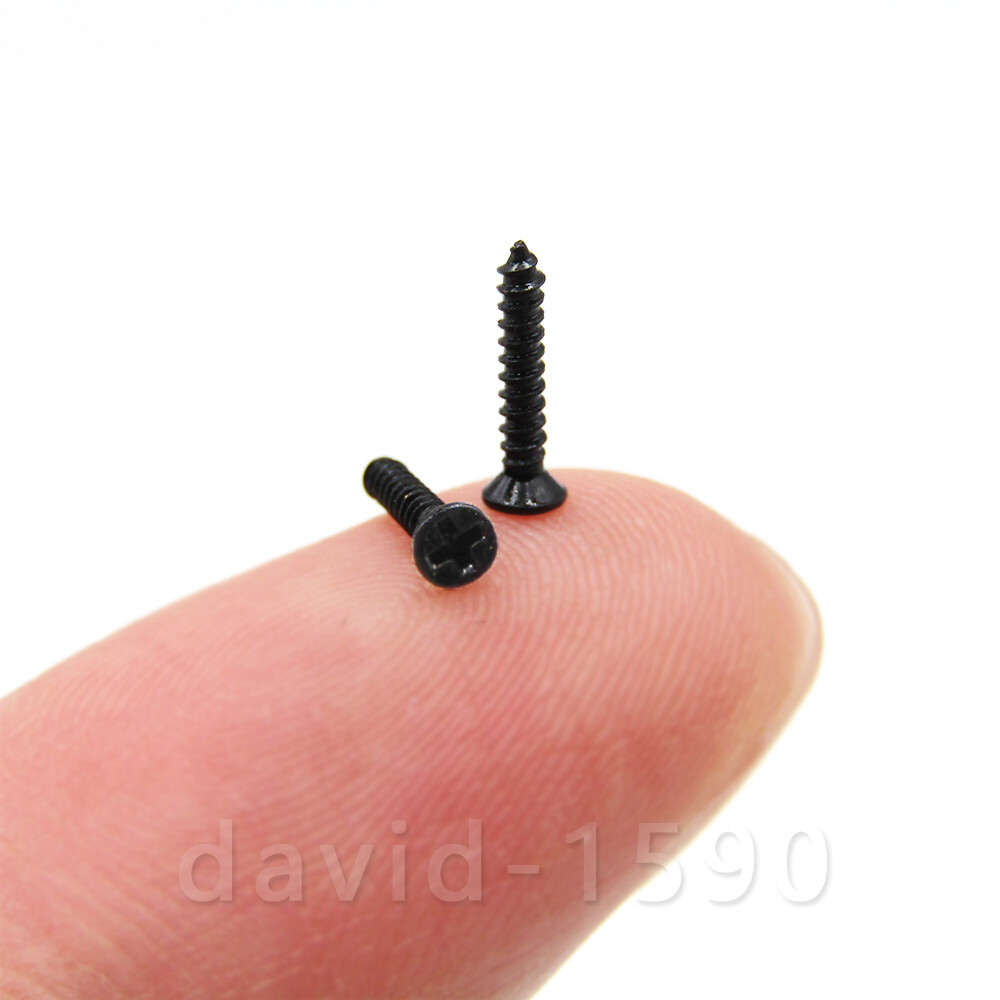 Black Small Self Tapping Screws Phillips Flat Head Micro M1 M1.2 M1.4 M1.6 M1.7