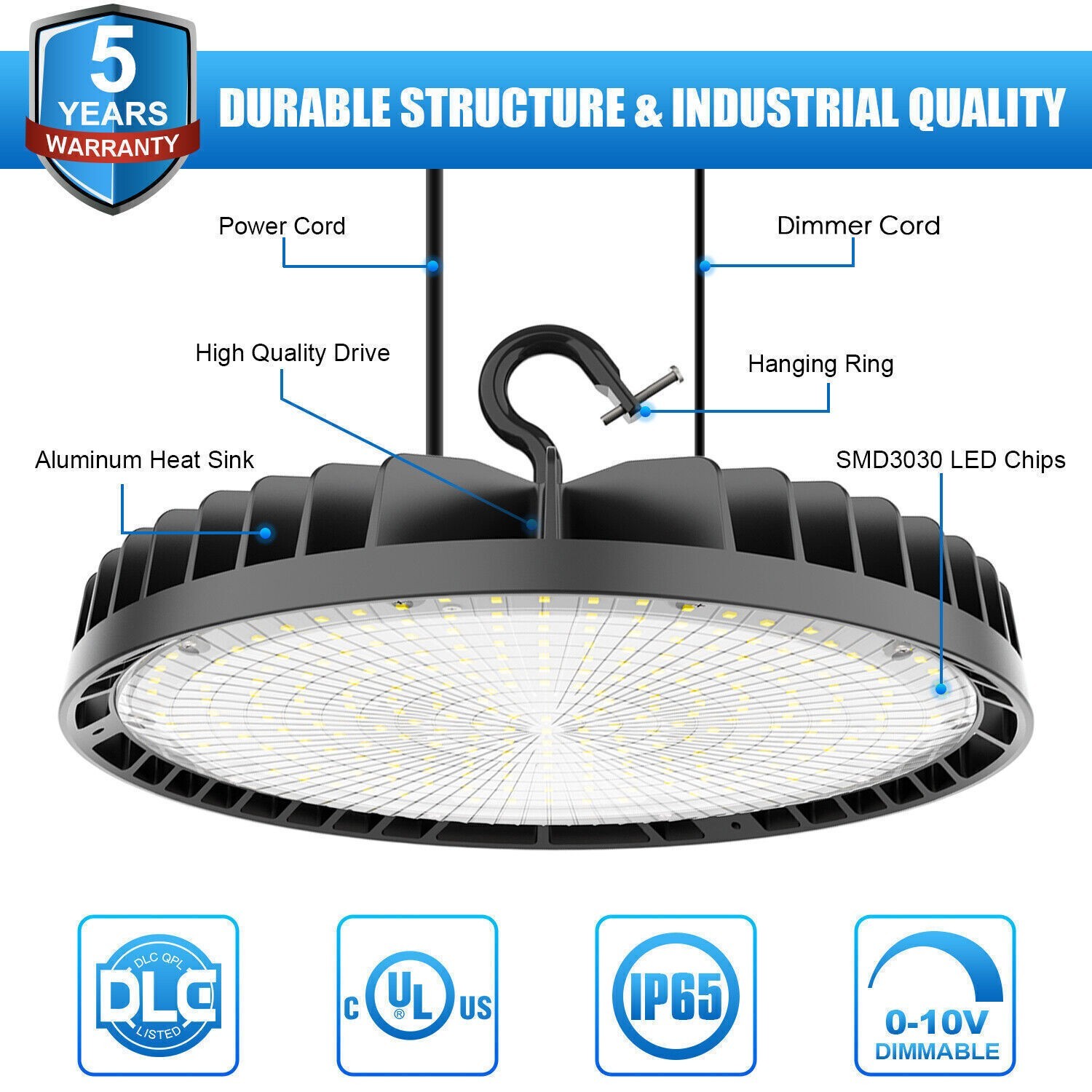 240W UFO LED High Bay Light Commercial Warehouse Factory Led Shop Light 36,000LM