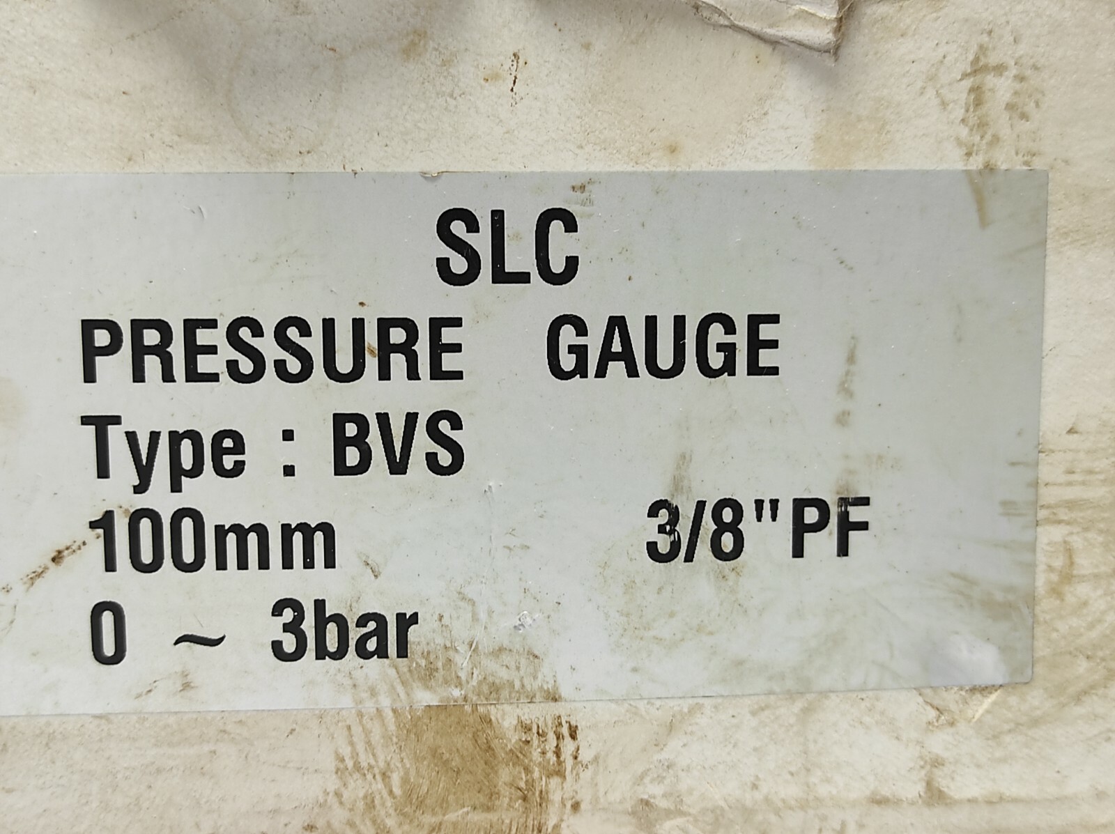 SLC BVS Pressure Gauge 100mm 0-3bar 0-0.3MPa 3/8”PF