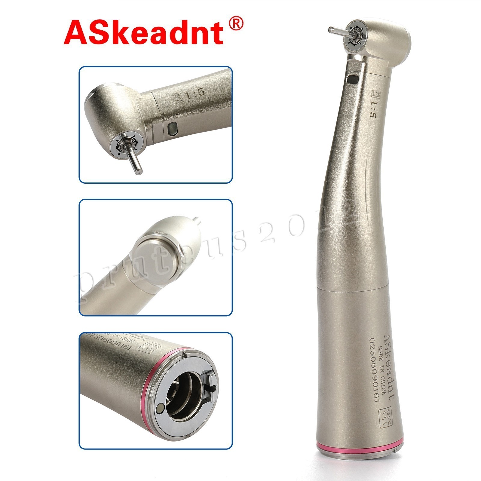Dental 1:5 Increasing Contra Angle Electric Handpiece High Speed LED Fiber Optic