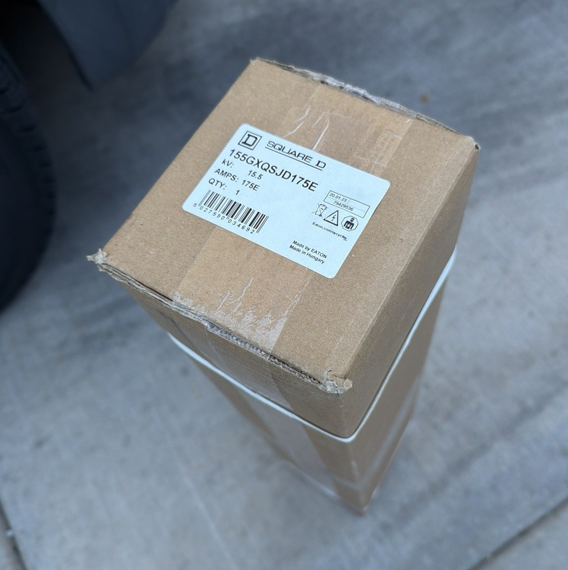 Square D 155GXQSJD175E 175A 15.5kV AC Current-Limiting HRC Cartridge Fuse
