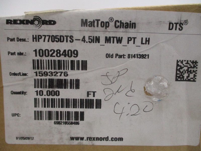 REXNORD 10028409 HP7705DTS-4.5IN_MTW_PT_LH 10.000′ NSMP