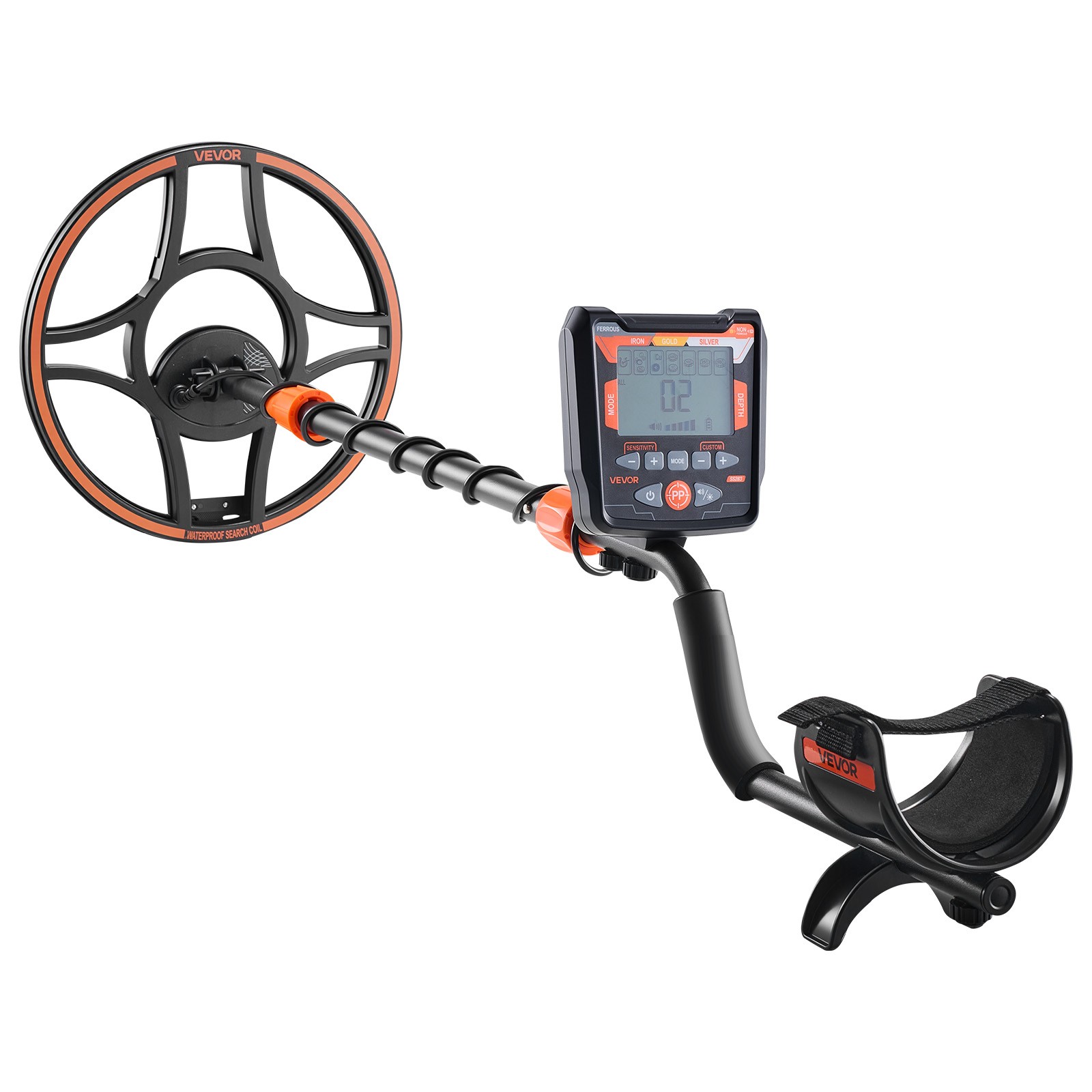 VEVOR Metal Detector for Adults 6-12″ Professional Gold Detector Waterproof Coil