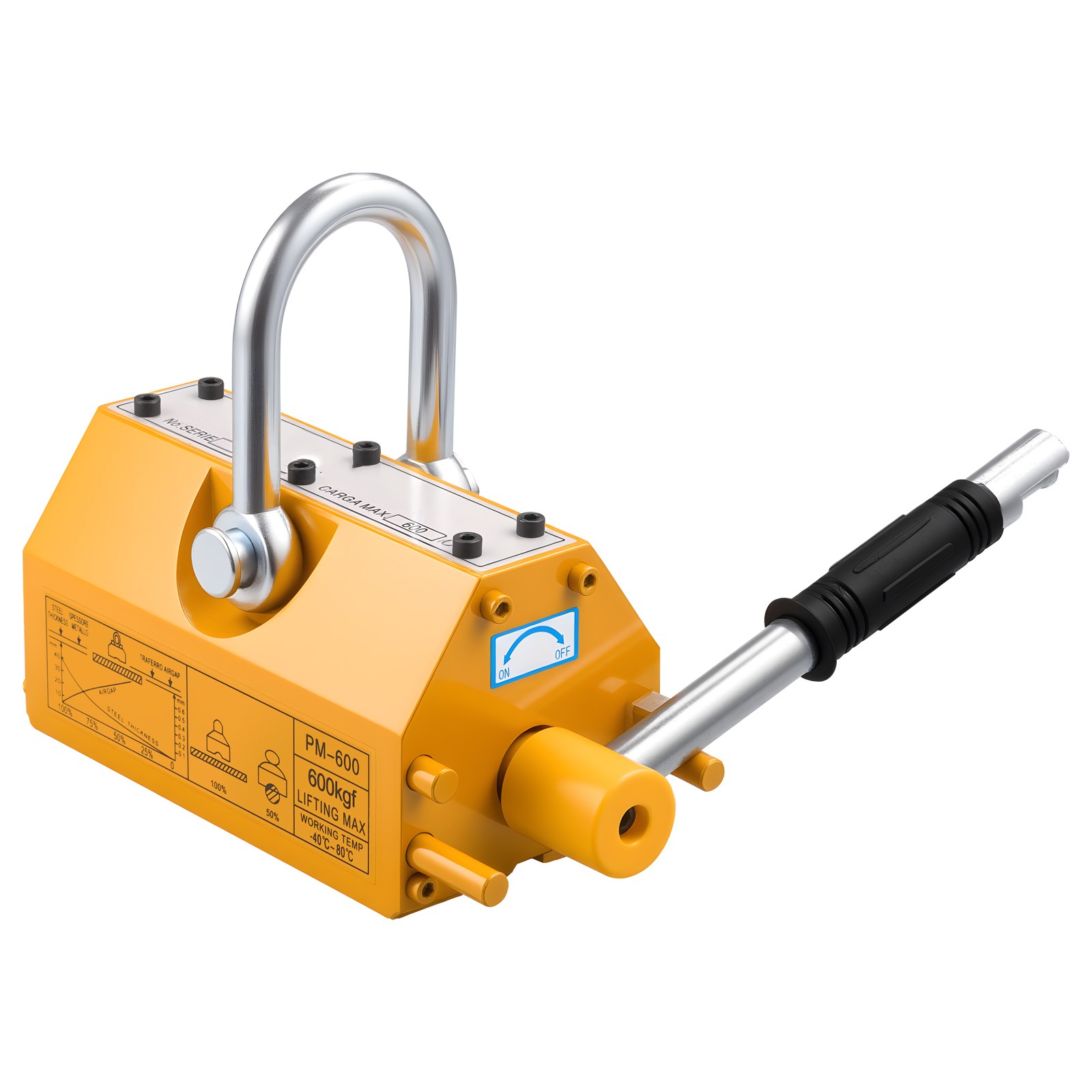 Uimoso Permanent Magnetic Lifter with 1320 lbs Load Capacity, N42 Magnet