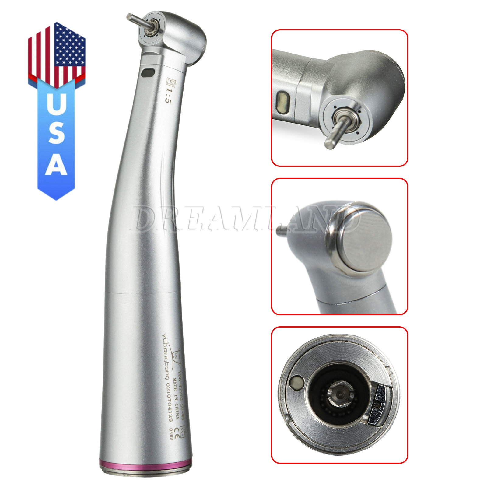 Dental 1:1 1:5 Increasing Contra Angle Fiber Optic Handpiece Fit NSK Electric
