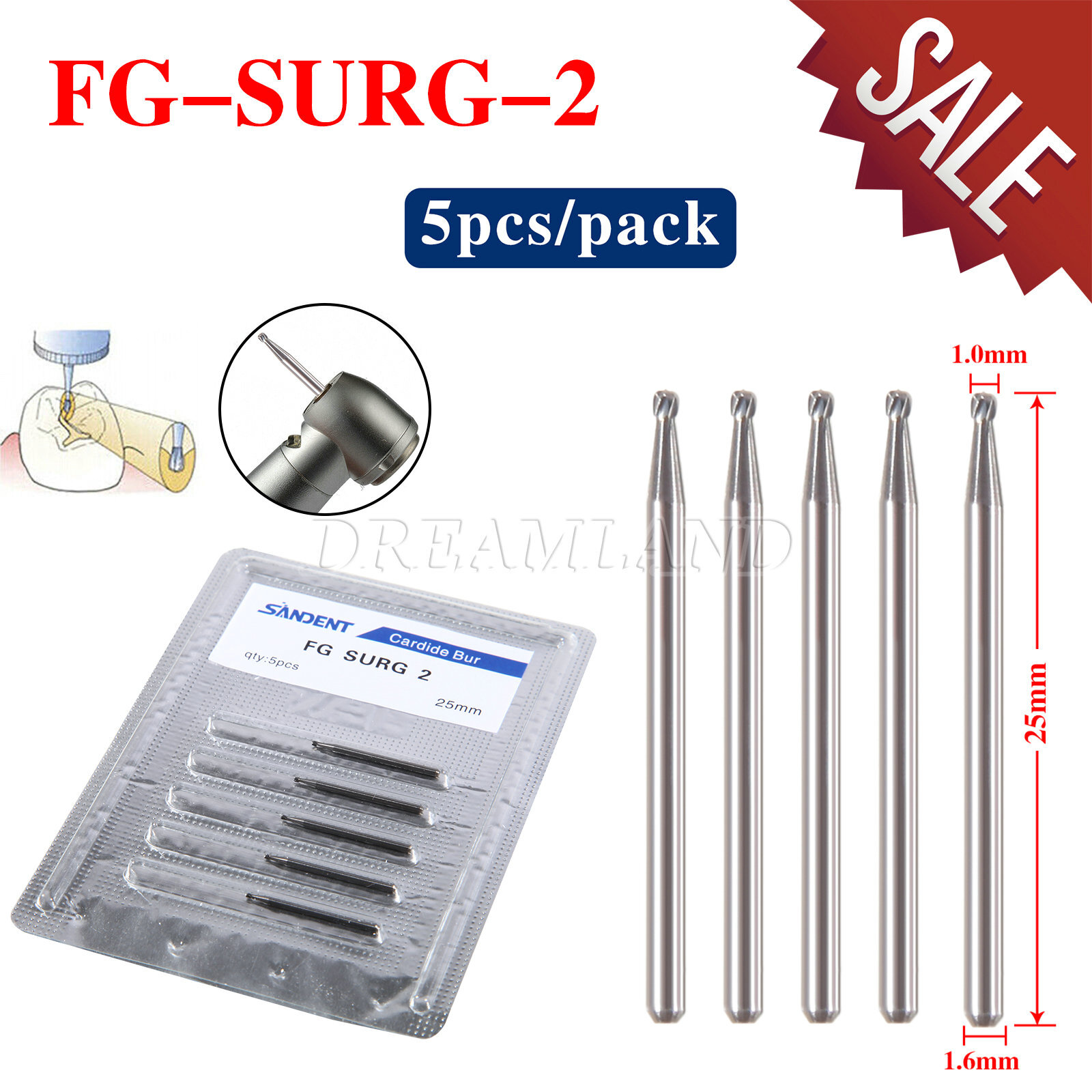 1-10 Packs Dental Carbide Burs For High Speed Handpiece FG 1 2 3 4 330 7901 7408