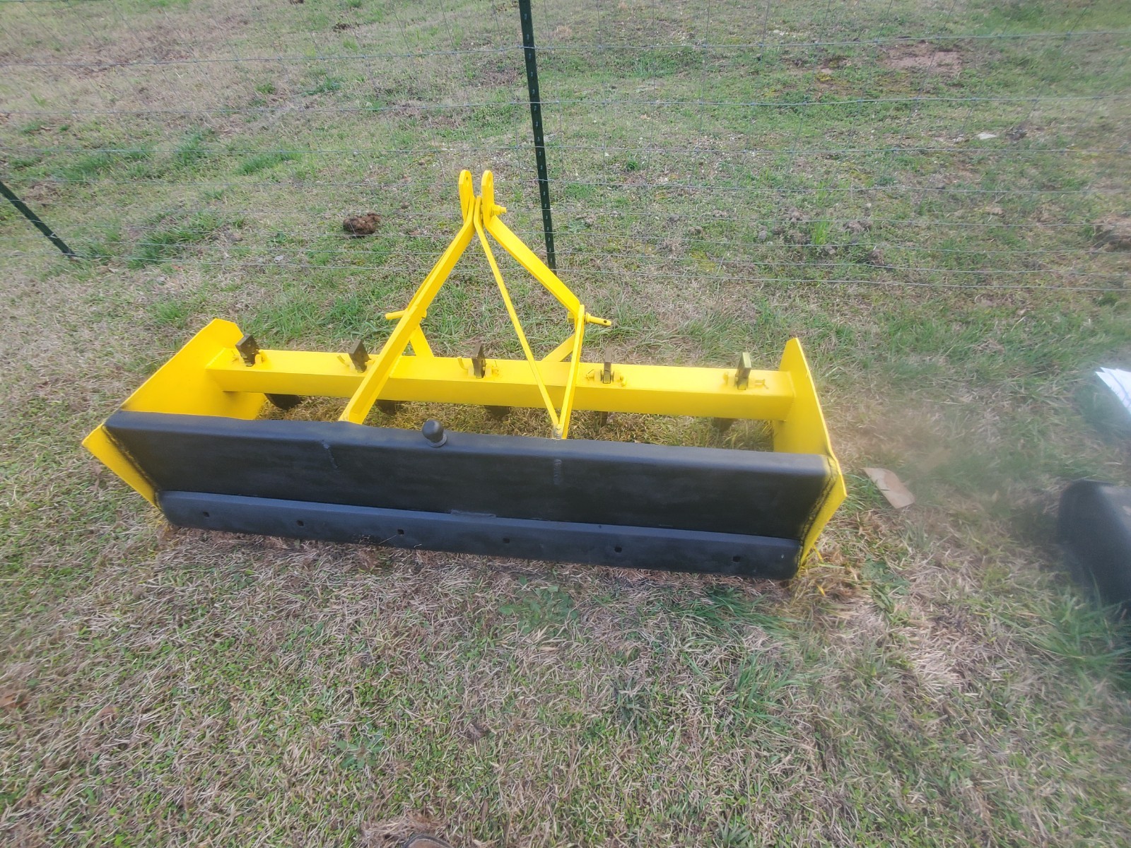 Yellow Box Blade Attachment for Tractor Grading Leveling Universal