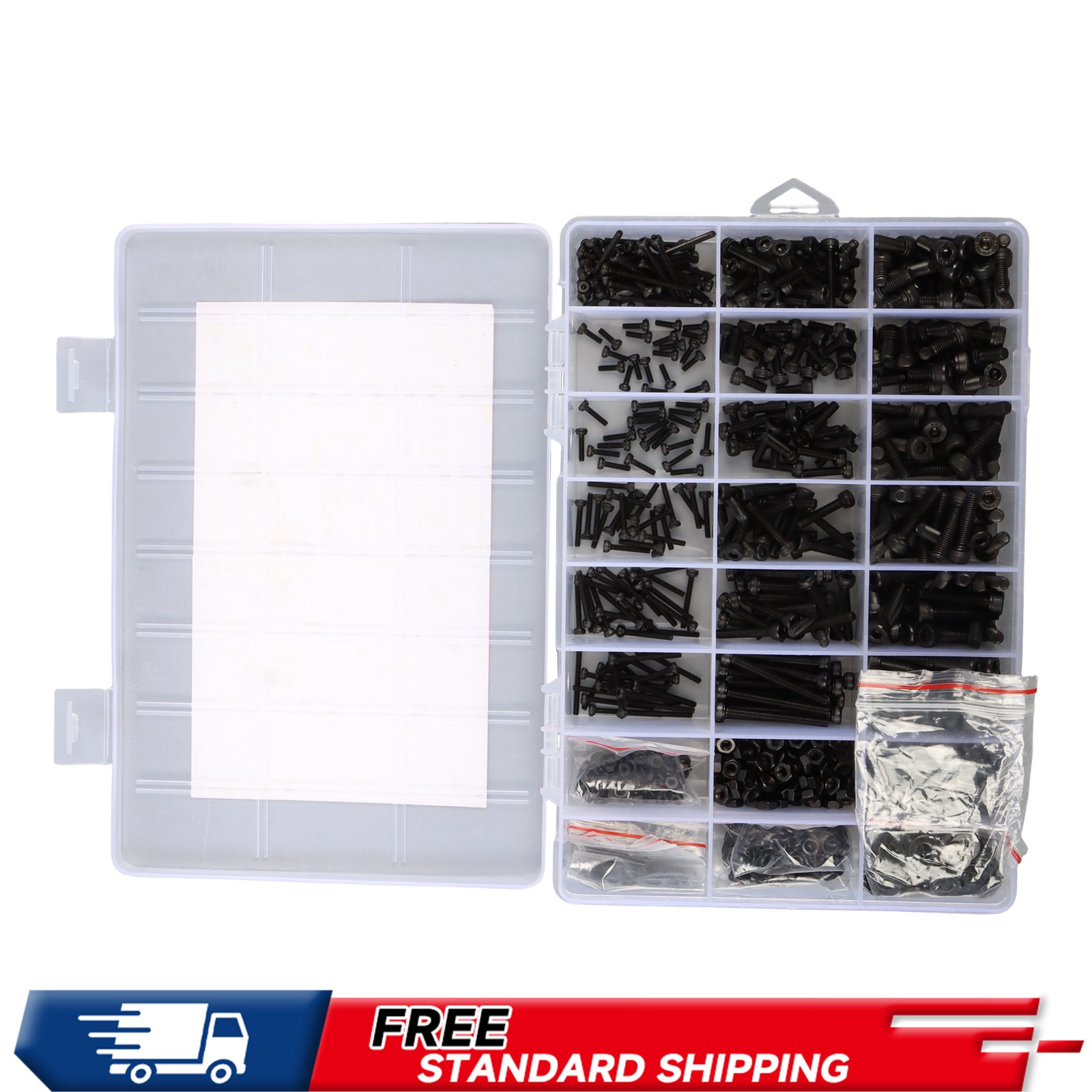 Grade12.9 Metric Bolt Assortment 1710pcs M2 M3 M4 M5 Zinc/Black Oxide 4-30mm