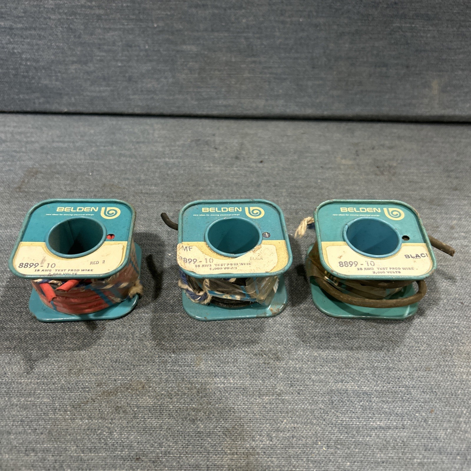 Vintage Belden 8899-10 Wire Red and Black 2 unused rolls and 1 used