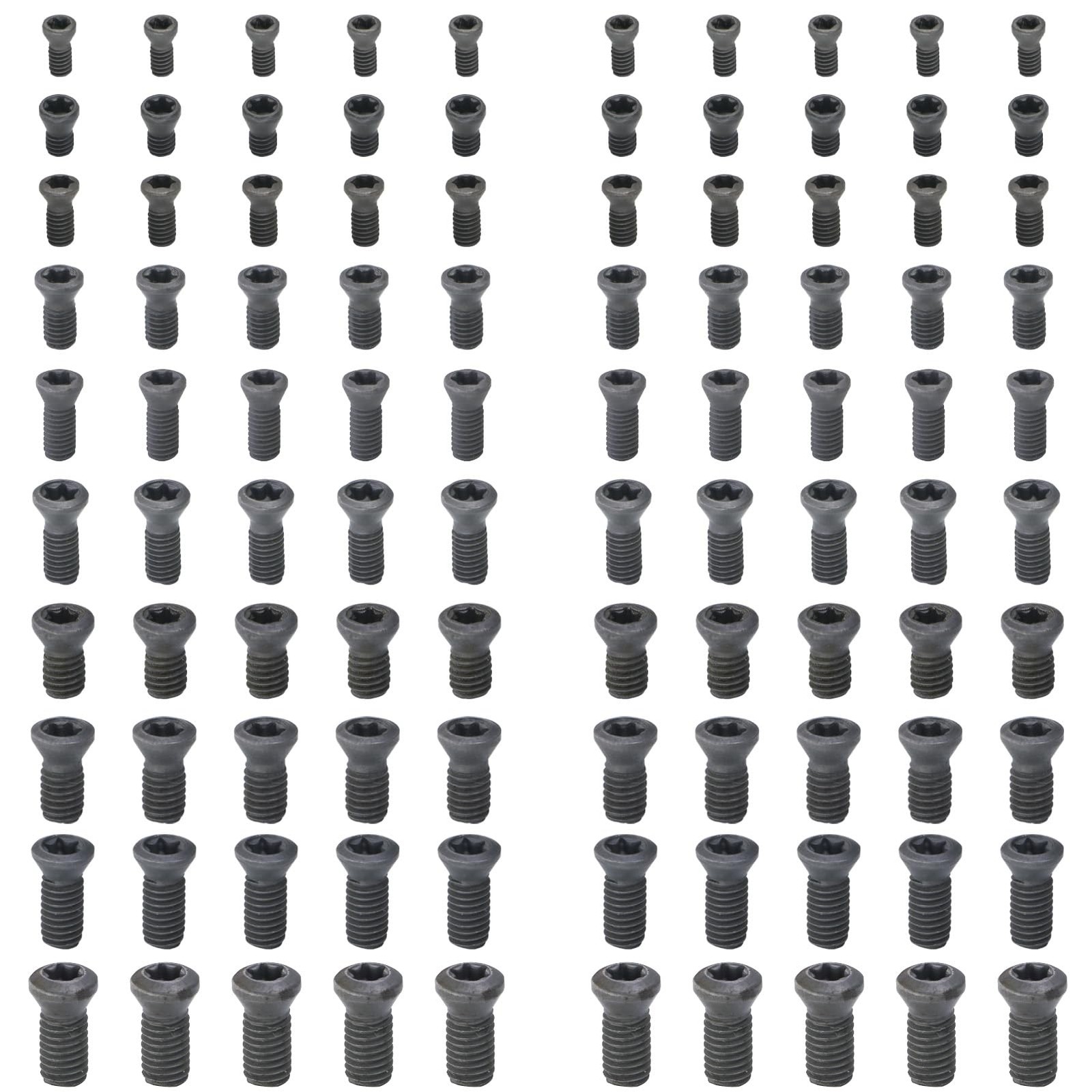 100Pcs Alloy Steel Torx Screws M2-M5 for Carbide Insert CNC Tool Holder Set