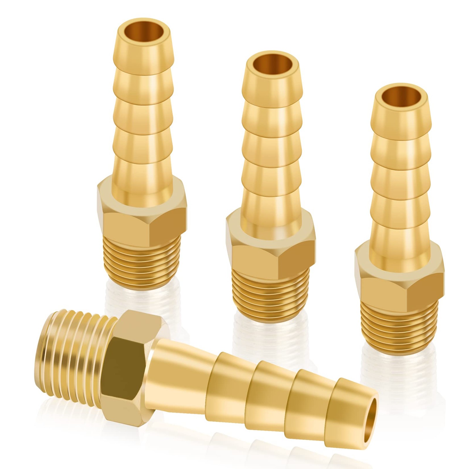 4pcs Brass Hose Barb Fittings 1/4″ Hose Barb to 1/8 NPT Male Thread Air Hose …