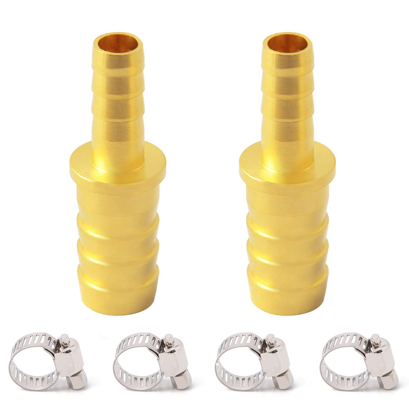 Brass Hose Barb Reducer, 3/8″ to 5/16″ Hose ID, Reducing Barbed Hose Splicer Men