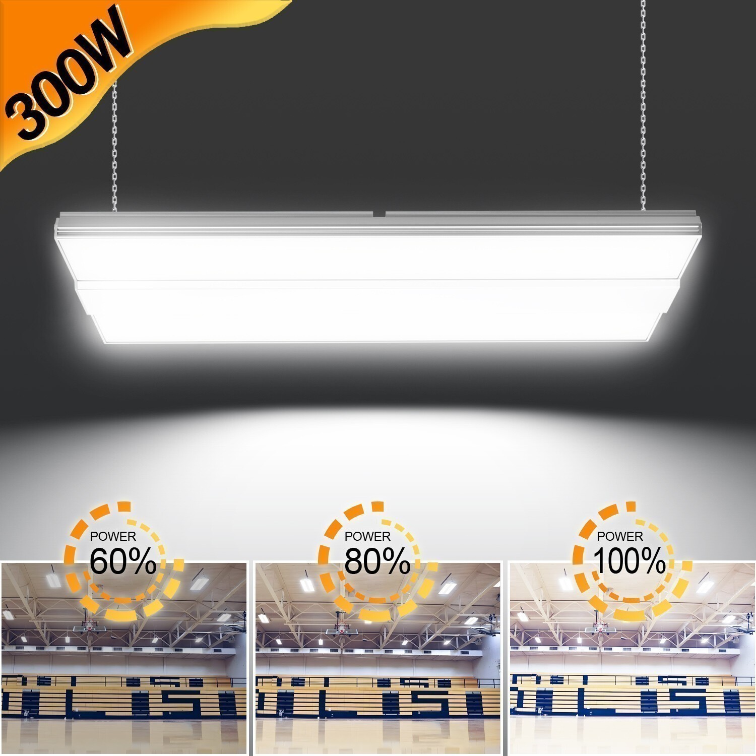 300W LED Linear High Bay Light Warehouse Factory Industrial Commercial Shop Lamp