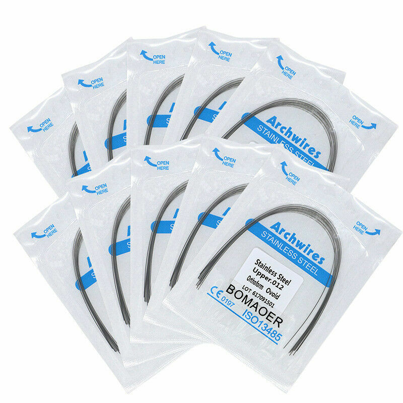 10Packs Dental Orthodontic Stainless Steel Round Arch Wires Ovoid Form 012 Upper