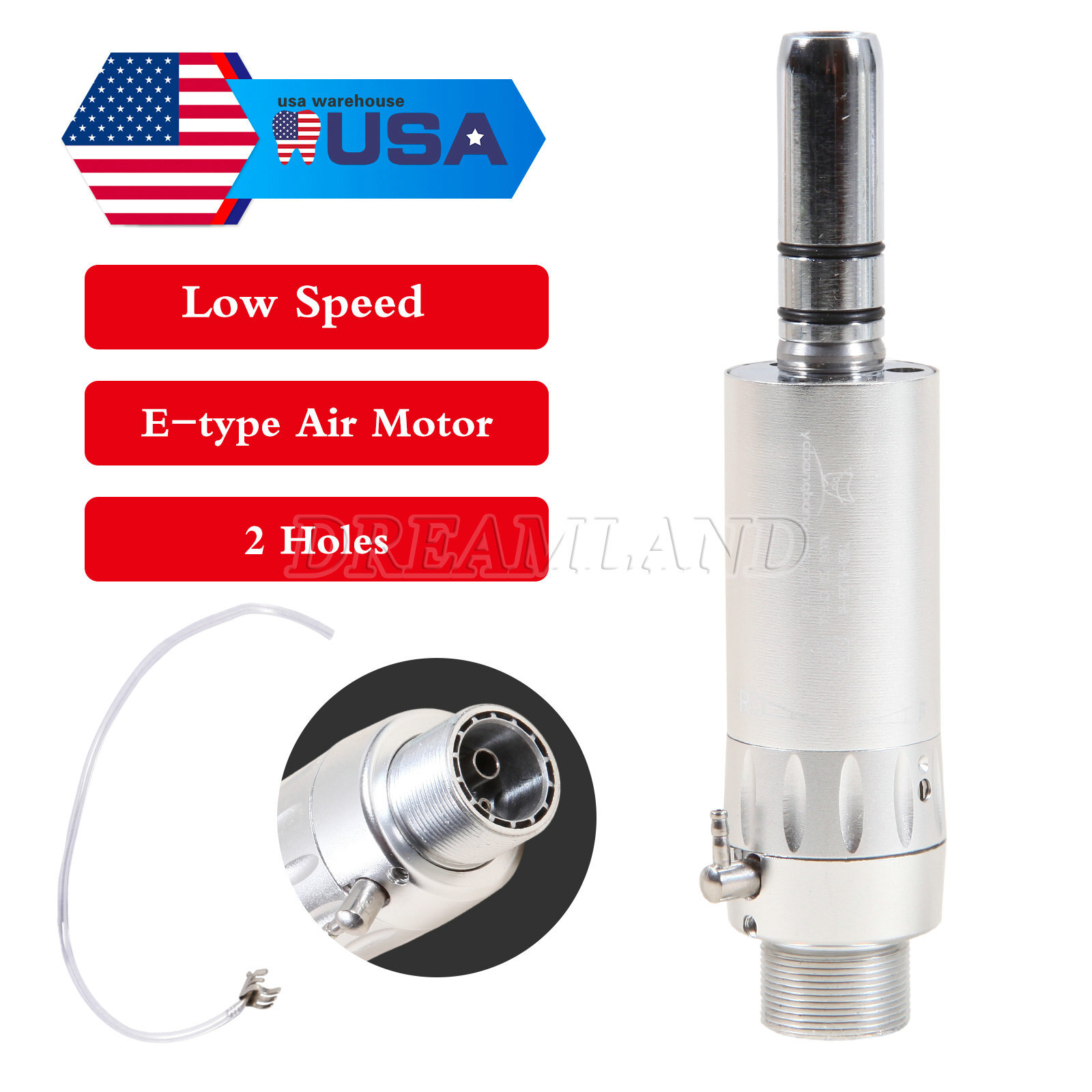 Dental 2/4 H Air Motor Low Speed Handpiece E-type Standard Coupler fit NSK