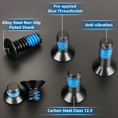 61pcs Red Dot Sight Screw Kit Alloy Steel Flat Head Optics Mount Set Black
