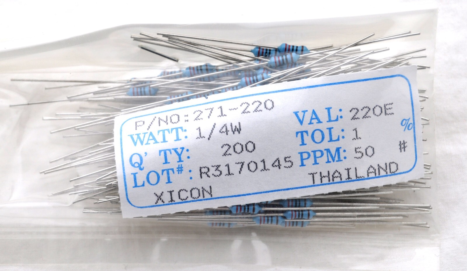 30 Pcs 1/4w Watt 1% Tolerance Metal Film Resistor Selections Val 220 620 to 12k