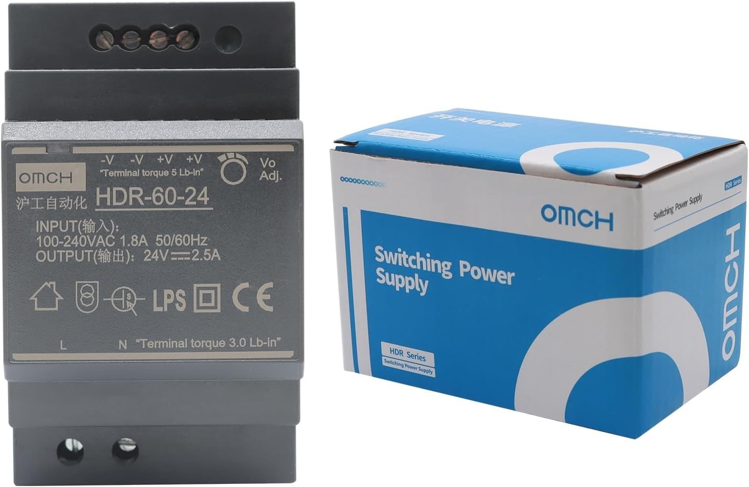 Professional 24V 2.5A Switching Power Supply, Ultra Slim, Safe Automation