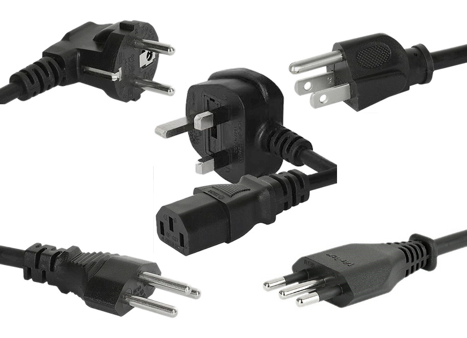 IEC 60320 C13 to BS 1363, CEE 7/7, SEV 1011, CET 23-50, NEMA 5-15P Power Cord
