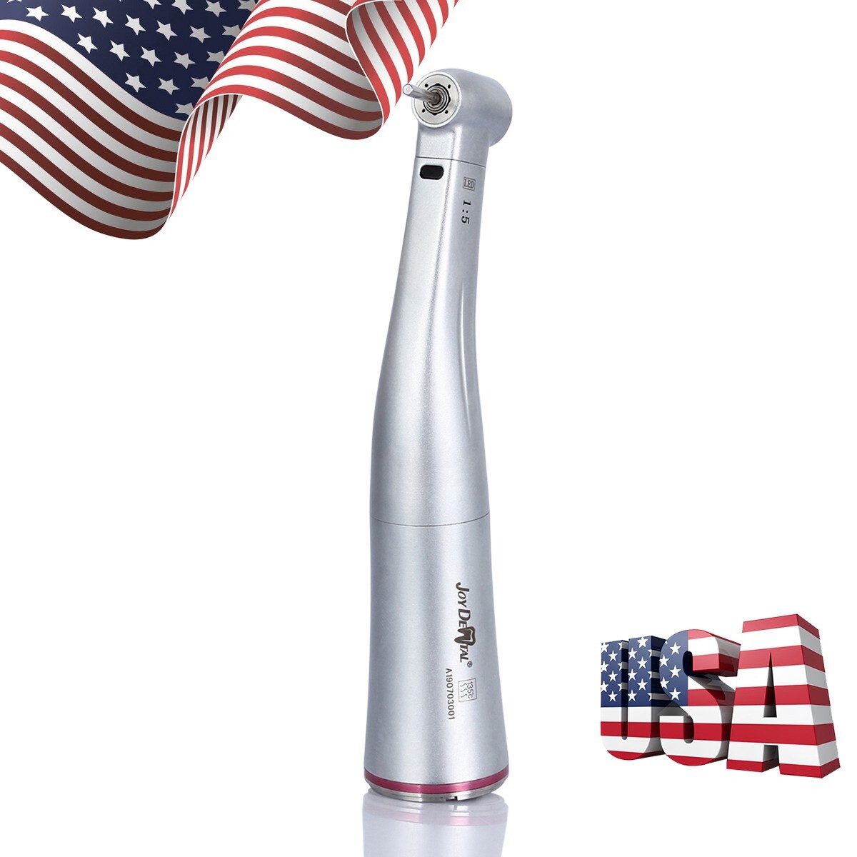 Dental 1:5 Increasing Contra Angle Fiber Optic Handpiece w/E-type Electric Motor