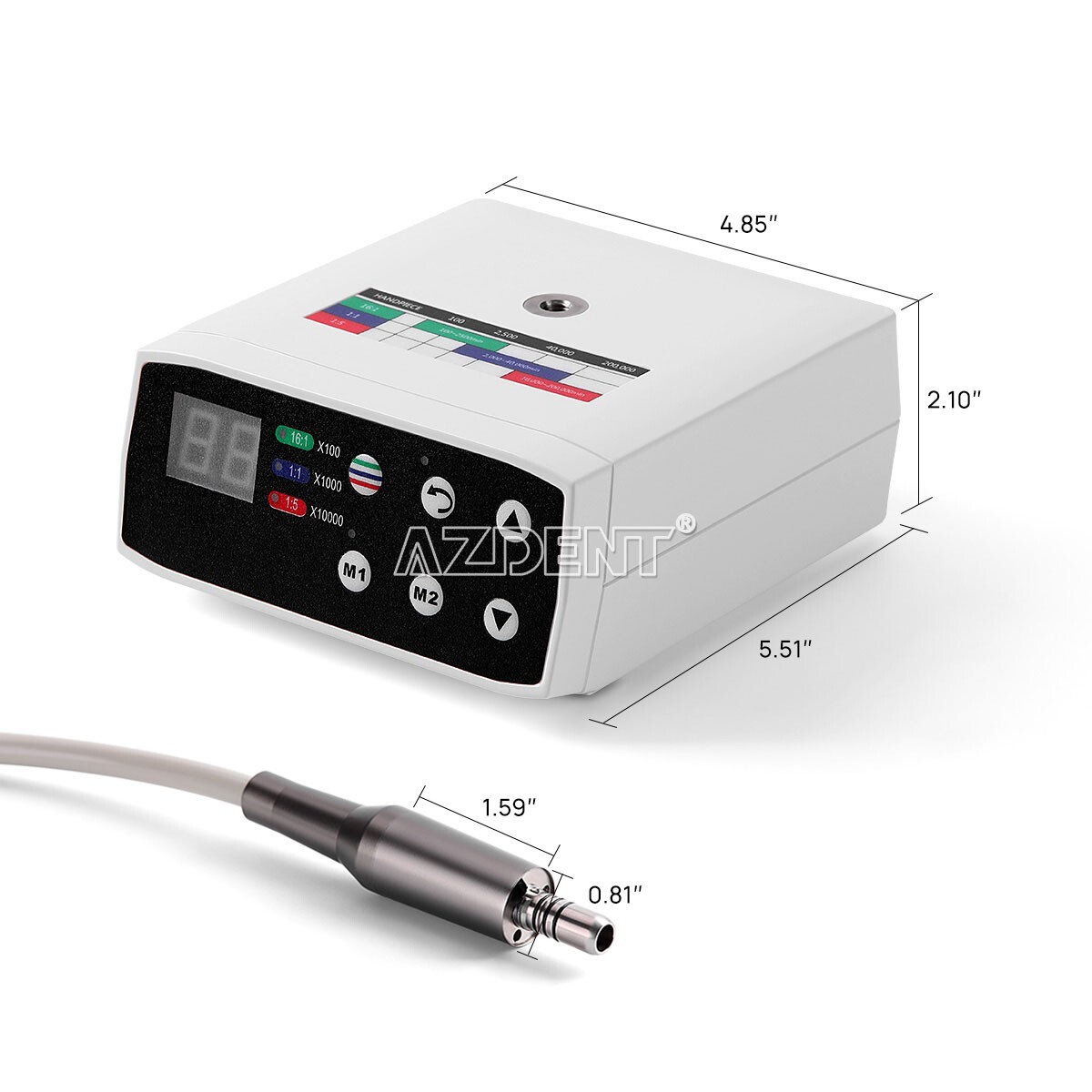 Micromotor Eléctrico Dental LED sin Escobillas Piezas Mano Fibra Óptica 1:5/1:1