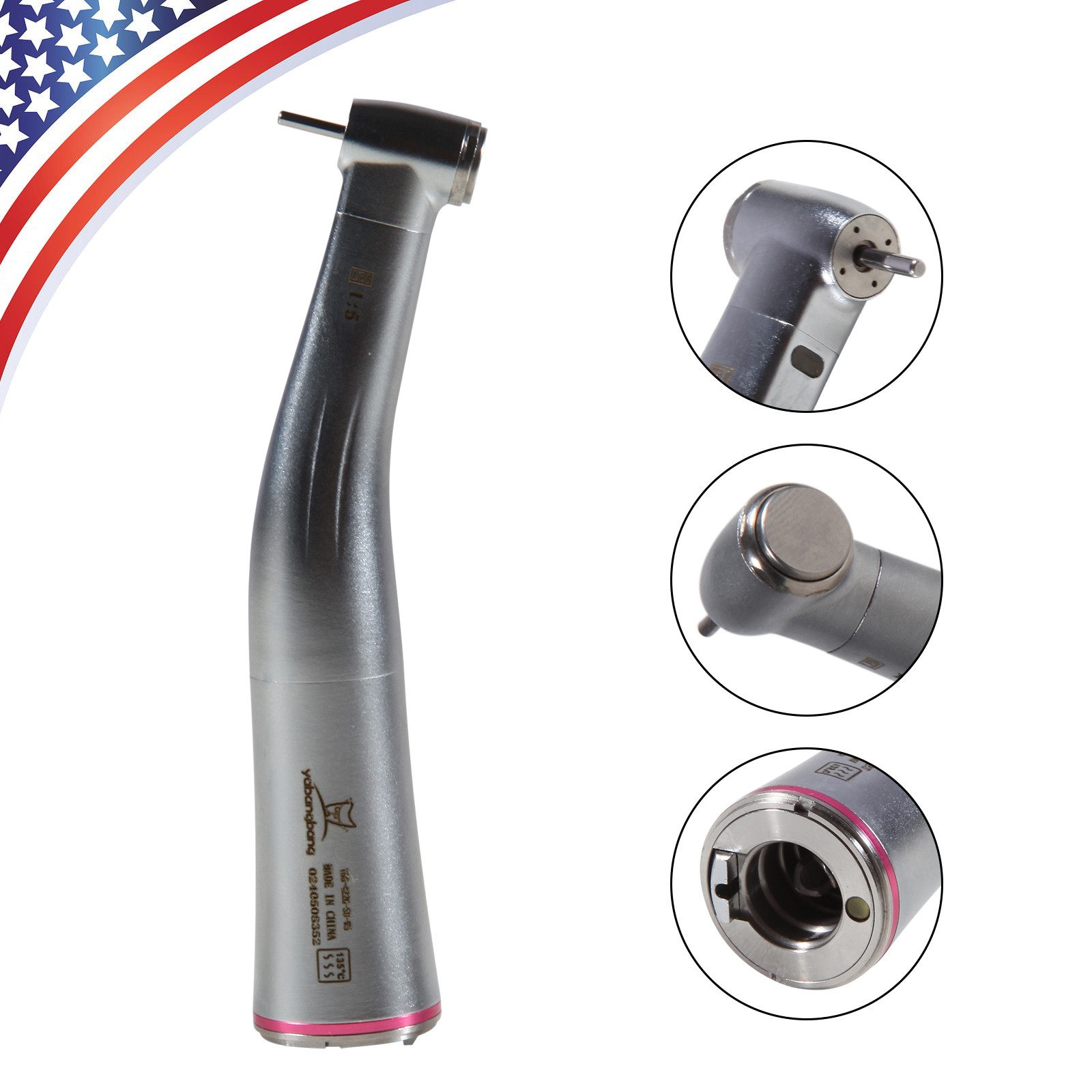 Dental 1:5 Increasing Contra Angle LED Handpiece Fit NSK Electric Motor X95L