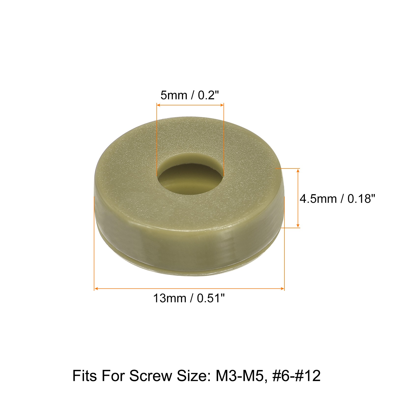 100Pcs 5mm Hinged Screw Cover Caps Plastic Fold Screw Snap Covers Green
