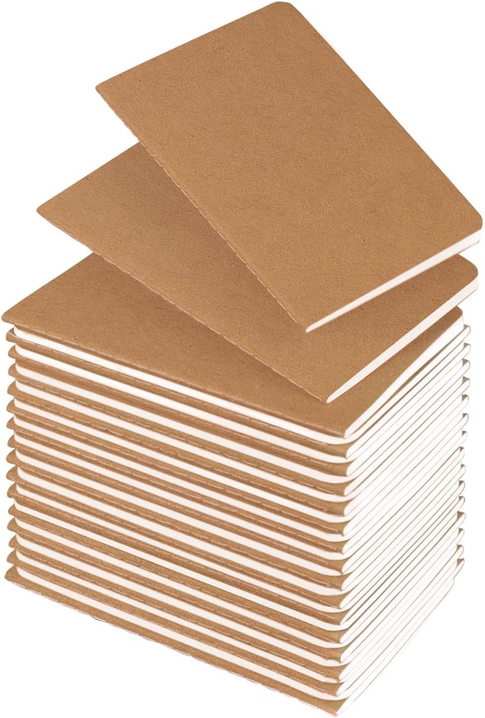 36 Pack Mini Notebooks Pocket Journals 3.5×5.5 Inches Kraft Brown 60 Pages