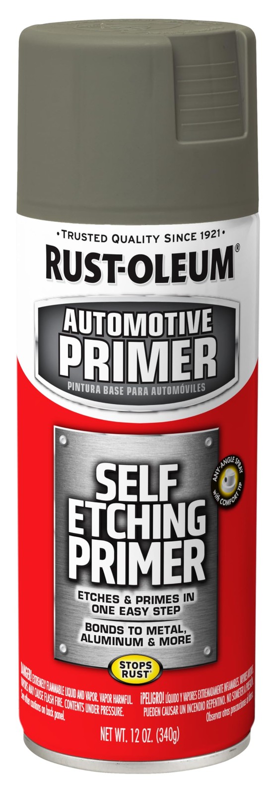 Rust-Oleum 249322 Automotive Self Etching Primer Spray, 12 oz, Matte Dark Green