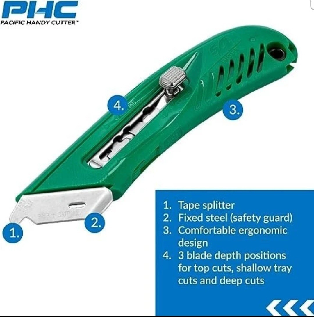 Safety Box Cutter Pacific Handy S4SR Perfection Right Handed PHC Razor Knife