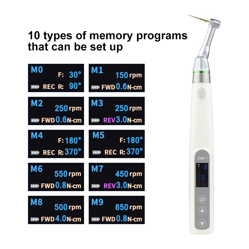 VVDental Wireless Endo Motor 16:1 Root Canal Treatment OLED Screen 360° Rotation