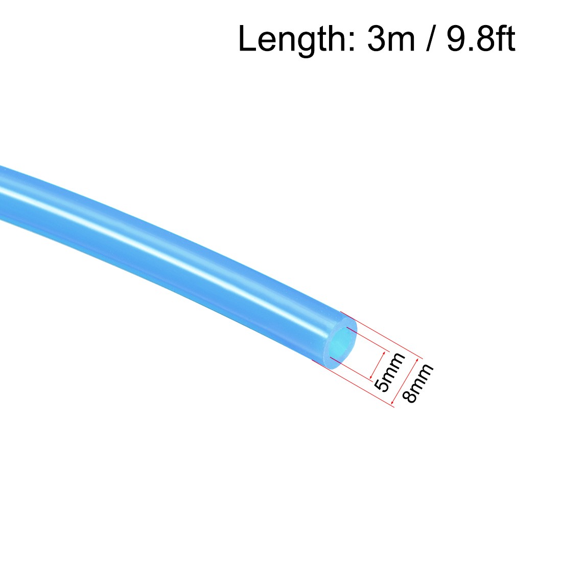 Silicone Tubing 5mm ID X 8mm OD 9.8ft 3 Meters Rubber Tube Air Hose Pipe Blue
