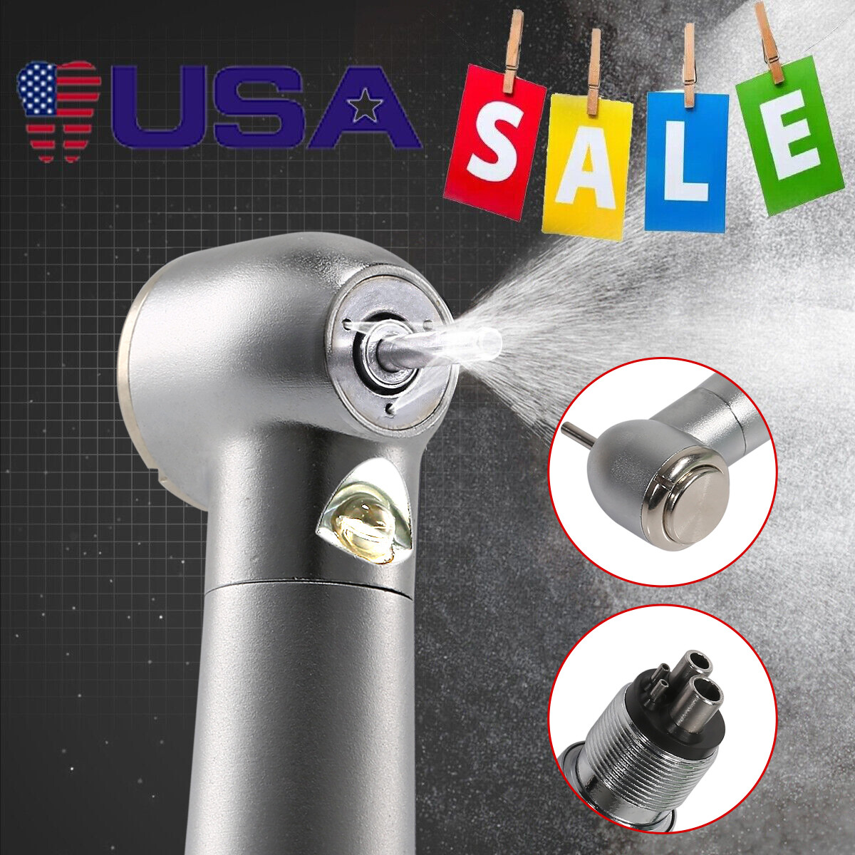 Dental Pana Max LED Self-Power E-generator Fiber Optic High Speed Handpiece USA