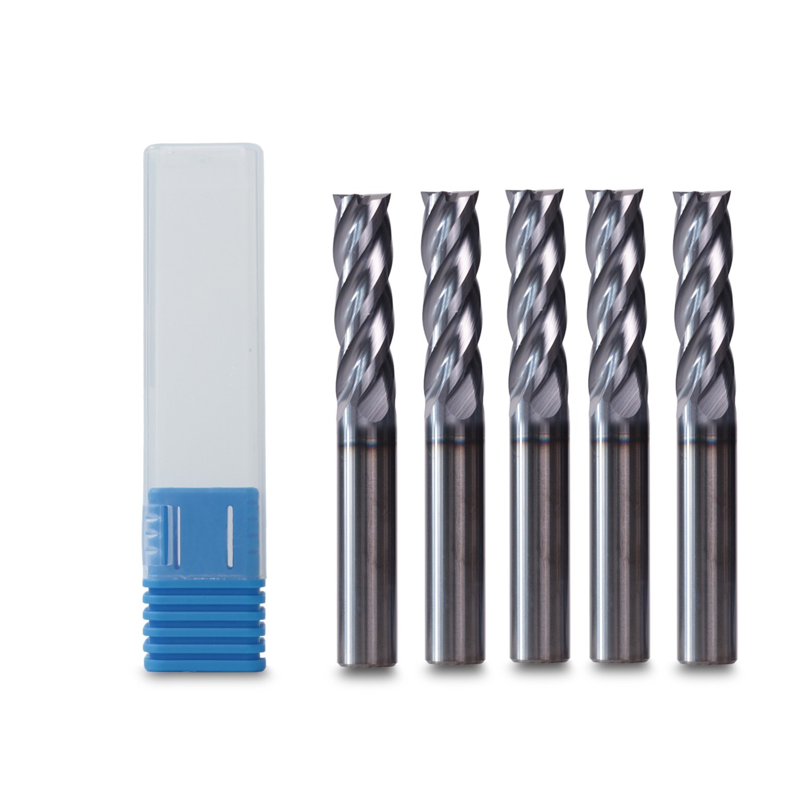 5PCS 4-Flute 1/4″ x 3/4″ x 2-1/2″ Solid Carbide End Mills – AlTiN Coated CNC Bit