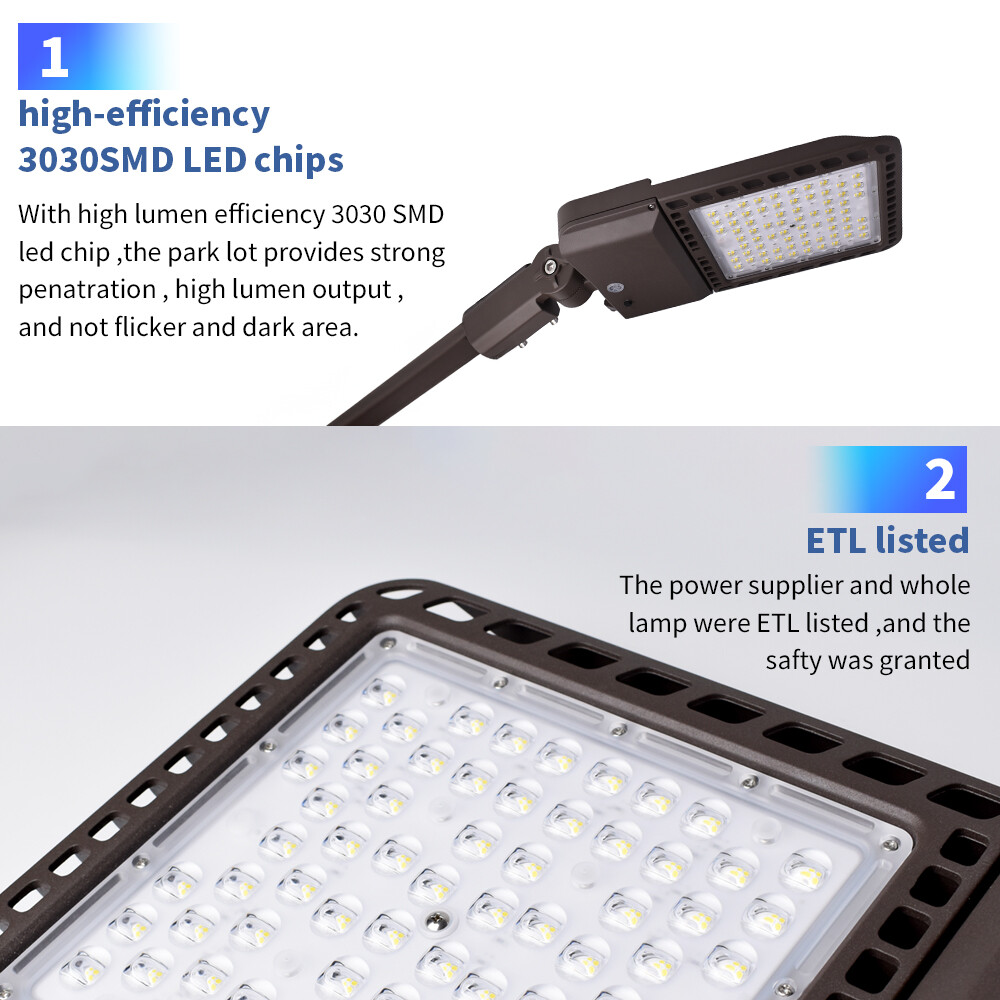 300W LED ShoeBox Parking Lot Street Light Outdoor Commercial Road Area Lighting