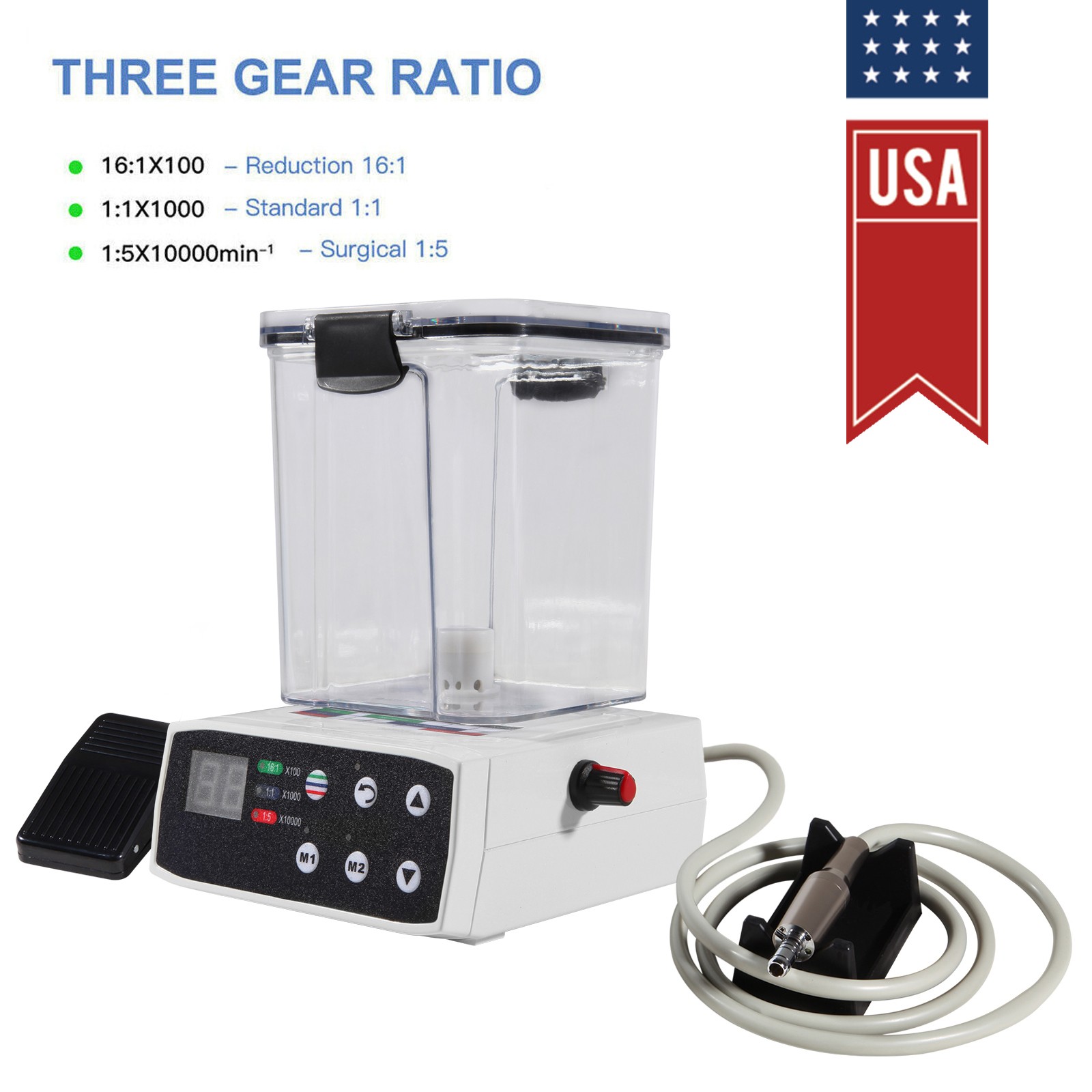 Dental LED Brushless Electric Micro Motor/1:1/1:5 Contra Angle Handpiece Fit NSK