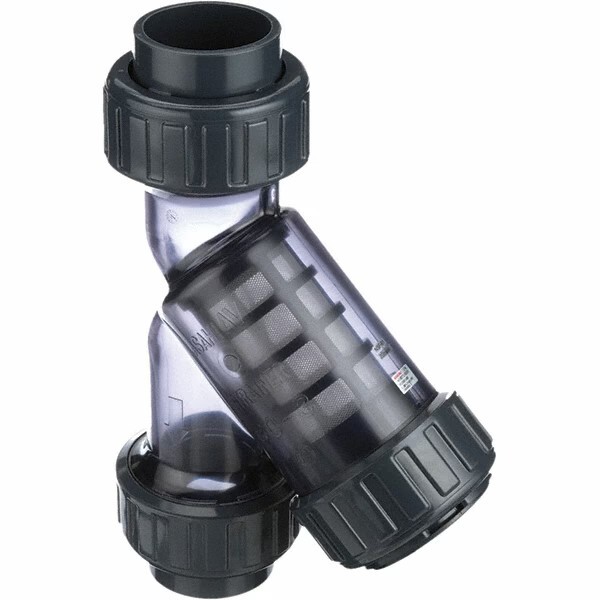 Asahi 1257015 1-1/2in/40mm, Socket/Threaded PVC EPDM Y Strainer 150 Psi 20 Mesh