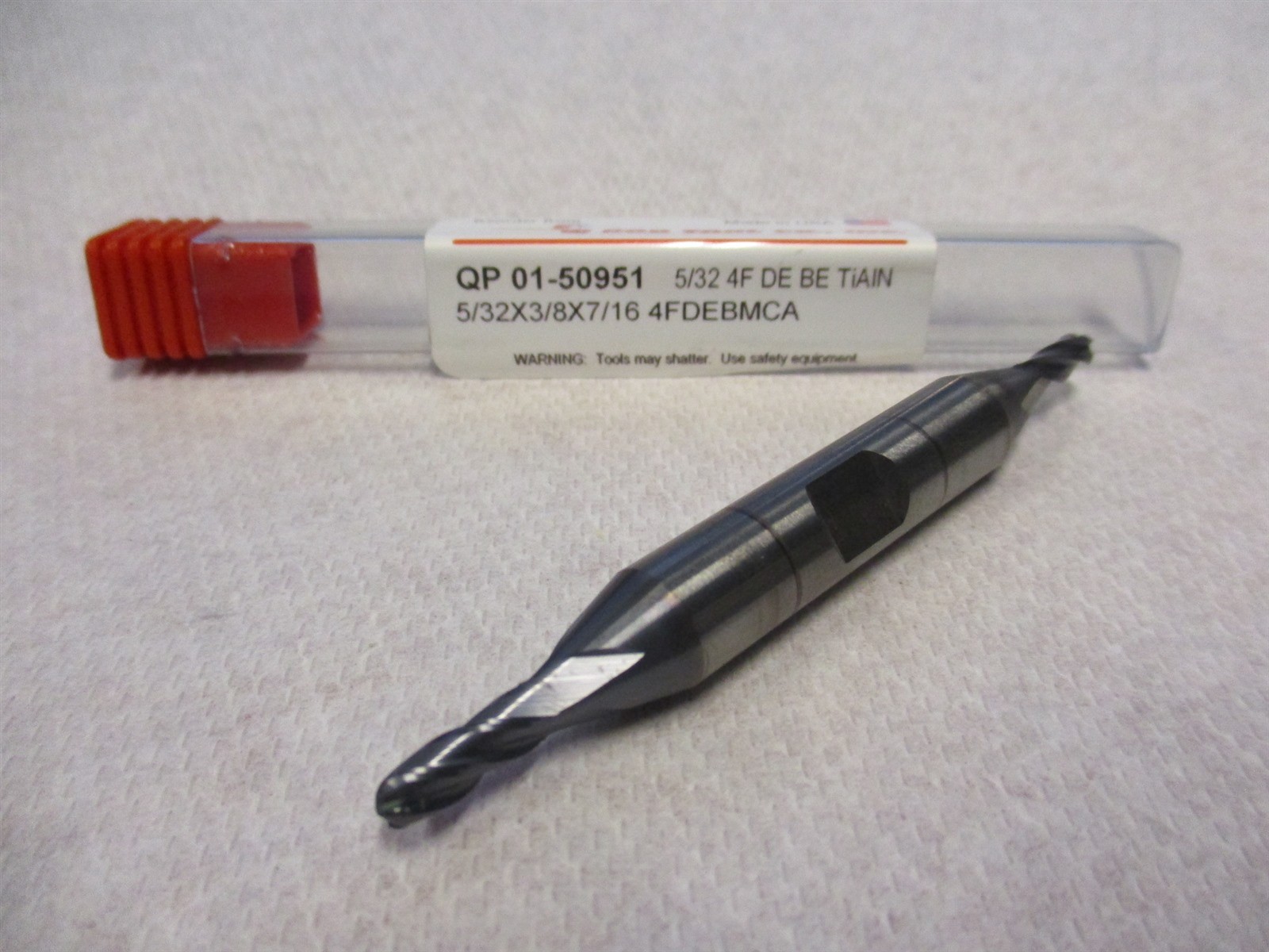 USA QP01-50951 5/32″ Dia. Double Ball End Mill DEBMCA 3/8″ Shank TiAlN Finish