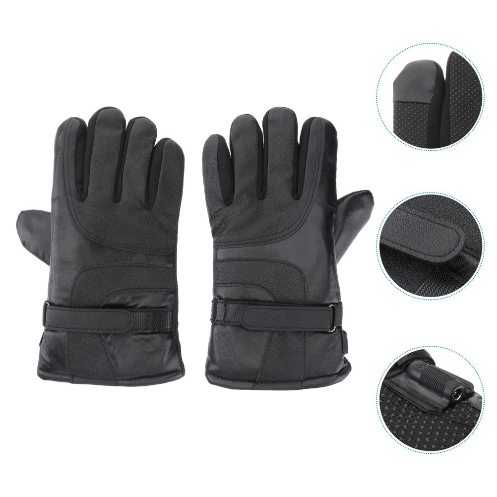 1Pair Winter Riding Heated Gloves Touch Screen Electric Gloves for Motorcycles